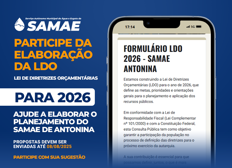 FORMULÁRIO LDO 2026 - SAMAE ANTONINA